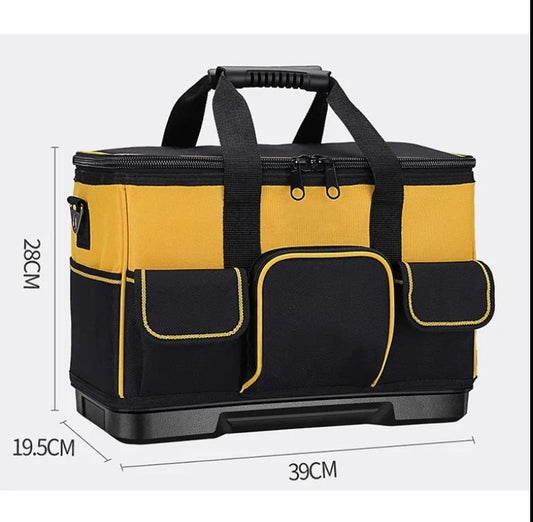 Hardware tool kit - Stores various tools in a durable and wear-resistant plastic bottom hand-held tool bag.