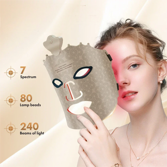 Professional phototherapy mask with LED red light, for skin care, facial rejuvenation and LED therapy beauty mask equipment.