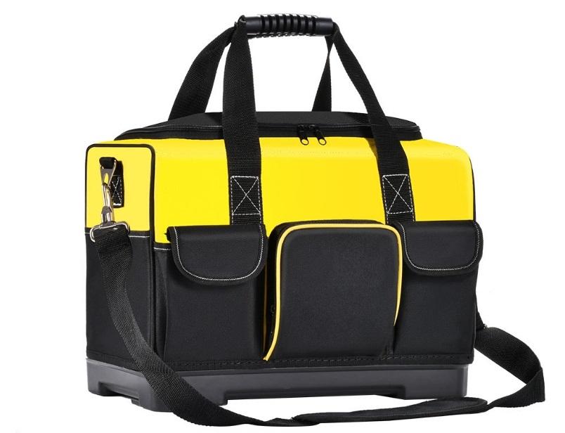 Hardware tool kit - Stores various tools in a durable and wear-resistant plastic bottom hand-held tool bag.