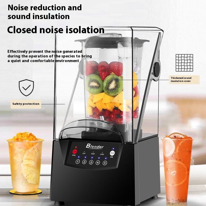 Ice cream machine with cover, food processor, soundproof blender, ice crusher, large-capacity commercial milk tea shop