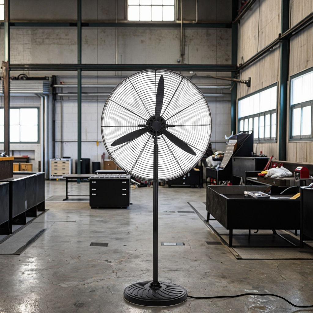 750mm Home High Speed Heavy Duty Industrial Pedestal Stand Fan Electric Air Cooling Metal Black
