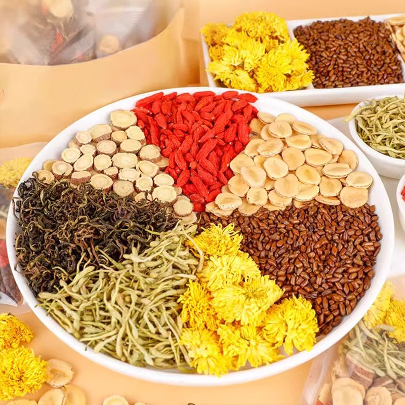 Luo Han Guo, Chrysanthemum, Wolfberry, Cassia Seed Tea, Honeysuckle, Dandelion, Liver Health Tea, Lung Cough and Heat Relief Tea Bags (30 Bags)