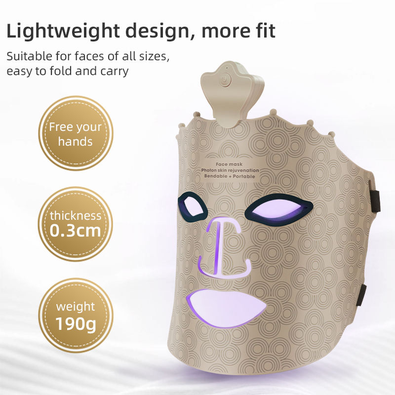 Professional phototherapy mask with LED red light, for skin care, facial rejuvenation and LED therapy beauty mask equipment.