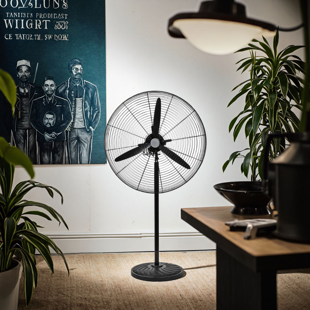 750mm Home High Speed Heavy Duty Industrial Pedestal Stand Fan Electric Air Cooling Metal Black