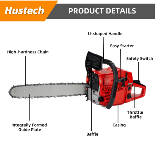 New Design Professional Heavy Duty Gasoline Chainsaw Wood Cutting Machine Electric Garden Tools