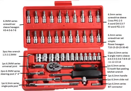 Recondition 46 sets of socket hexagonal head tools. Maintenance team reconditioning tools.