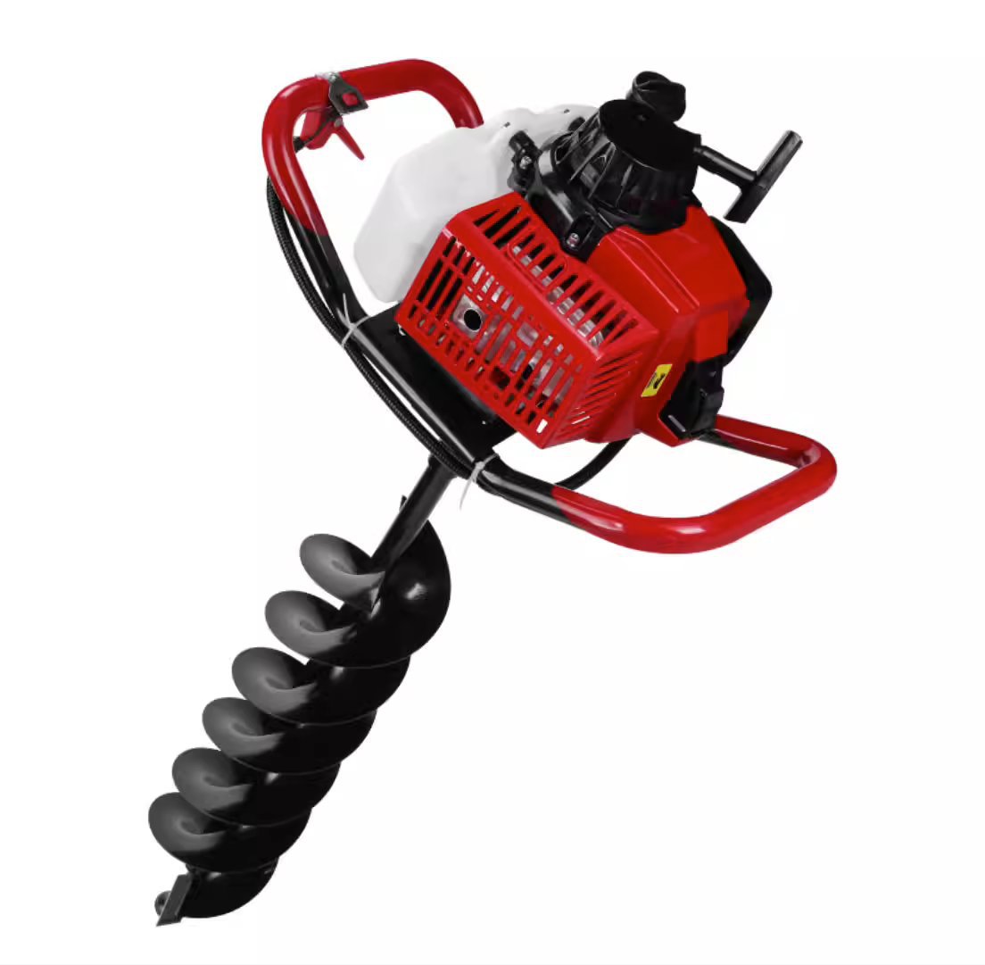 2-Stroke 52CC Earth Auger Gas Powered One Man Post Hole Digger Machine&Bit Lock Auger Post Hole Digger Patio,Lawn & Garden