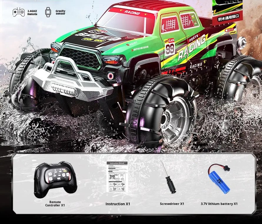 Stunt off-road vehicle cross-border amphibious rolling vehicle gesture sensing three-in-one children's stunt remote control amphibious vehicle