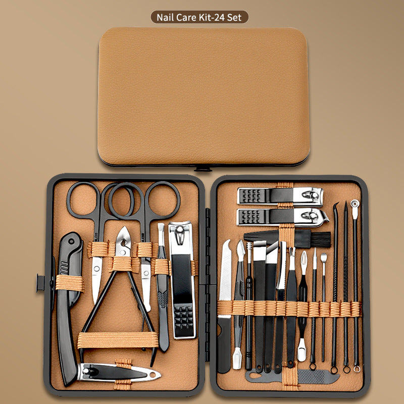 Stainless Steel 24-Piece Nail Clipper Set Multi-Purpose Manicure Tools