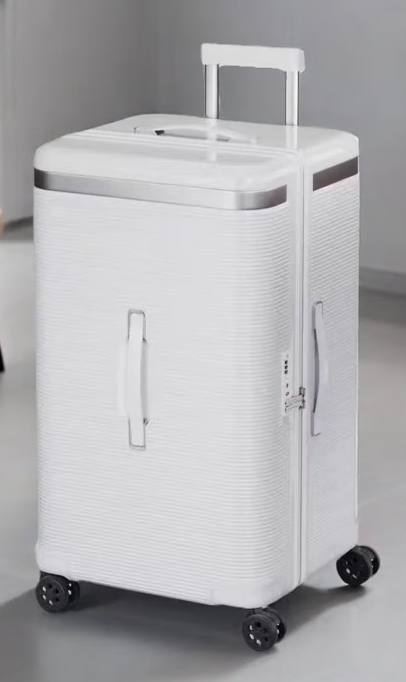 New travel suitcase with double explosion-proof zippers, 24 inch, high-end and convenient sports version trolley case, White