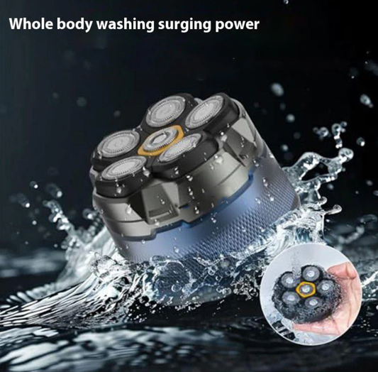 Magnetic rotating six-blade bald artifact bald hair cutting machine full body washable type-c interface fast charging