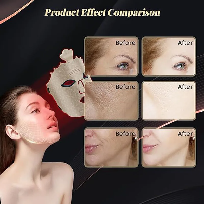 Professional phototherapy mask with LED red light, for skin care, facial rejuvenation and LED therapy beauty mask equipment.