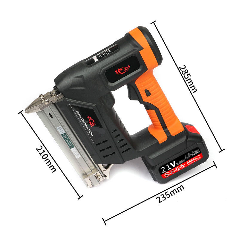 Lithium-ion battery powered automatic nail gun, pneumatic nail gun, suitable for plumbing and woodworking, F30 model, jam-free, low-noise straight nail gun.