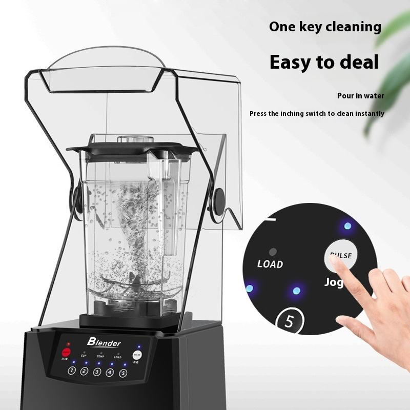 Ice cream machine with cover, food processor, soundproof blender, ice crusher, large-capacity commercial milk tea shop