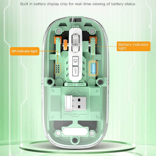 M166 transparent mouse Type-C charging magnetic three-mode low power consumption one-click return to desktop wireless Bluetooth