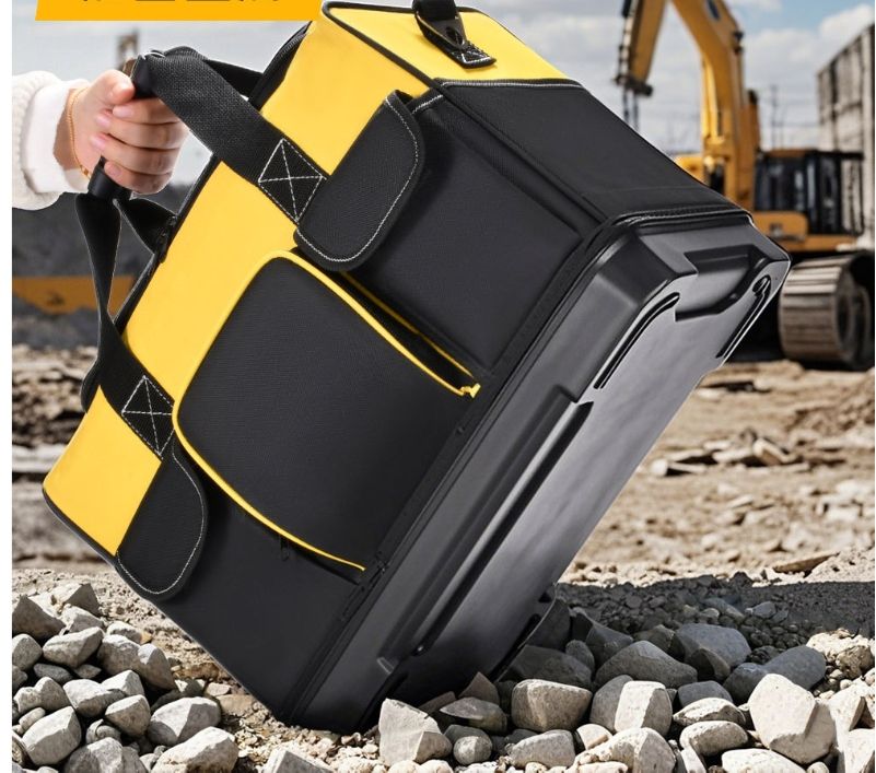 Hardware tool kit - Stores various tools in a durable and wear-resistant plastic bottom hand-held tool bag.