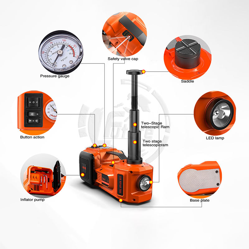 12V Multi-function Electric Hydraulic Jack Car Repair Tool Horizontal Air Pump Electric Wrench