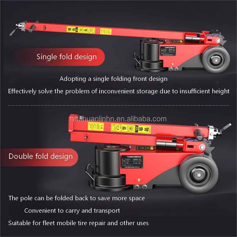 New pneumatic horizontal jack 50 tons auto repair dedicated heavy-duty folding hydraulic electric jack