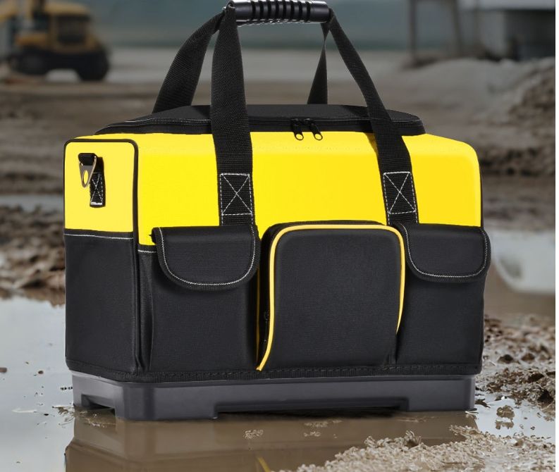 Hardware tool kit - Stores various tools in a durable and wear-resistant plastic bottom hand-held tool bag.