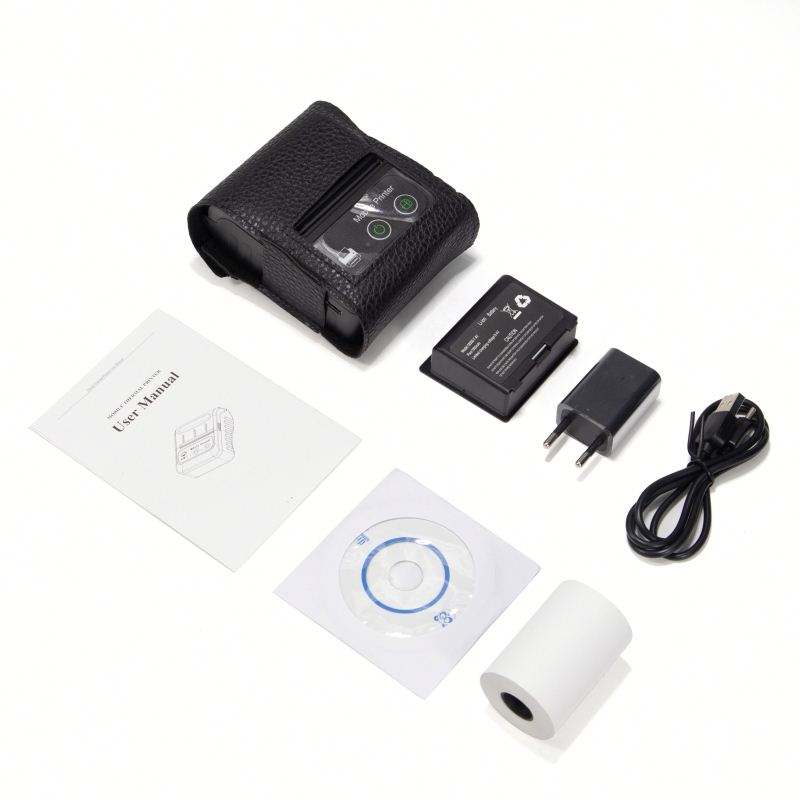 2inch 58mm Paper Width Portable Mini Blue-tooth and USB Interface Thermal Receipt Printer with Battery
