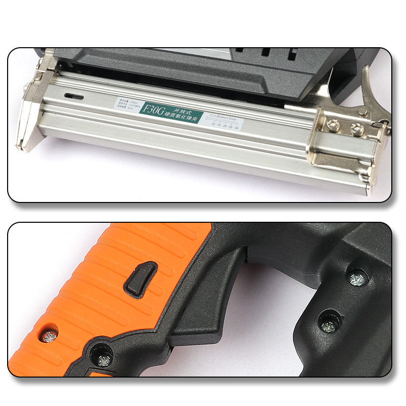 Lithium-ion battery powered automatic nail gun, pneumatic nail gun, suitable for plumbing and woodworking, F30 model, jam-free, low-noise straight nail gun.