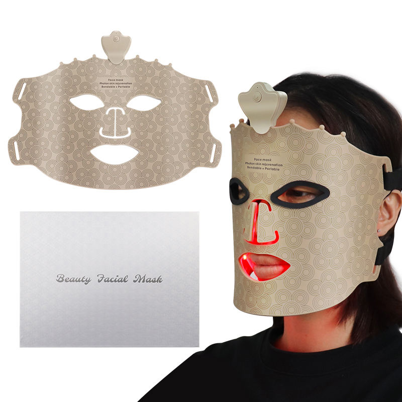 Professional phototherapy mask with LED red light, for skin care, facial rejuvenation and LED therapy beauty mask equipment.