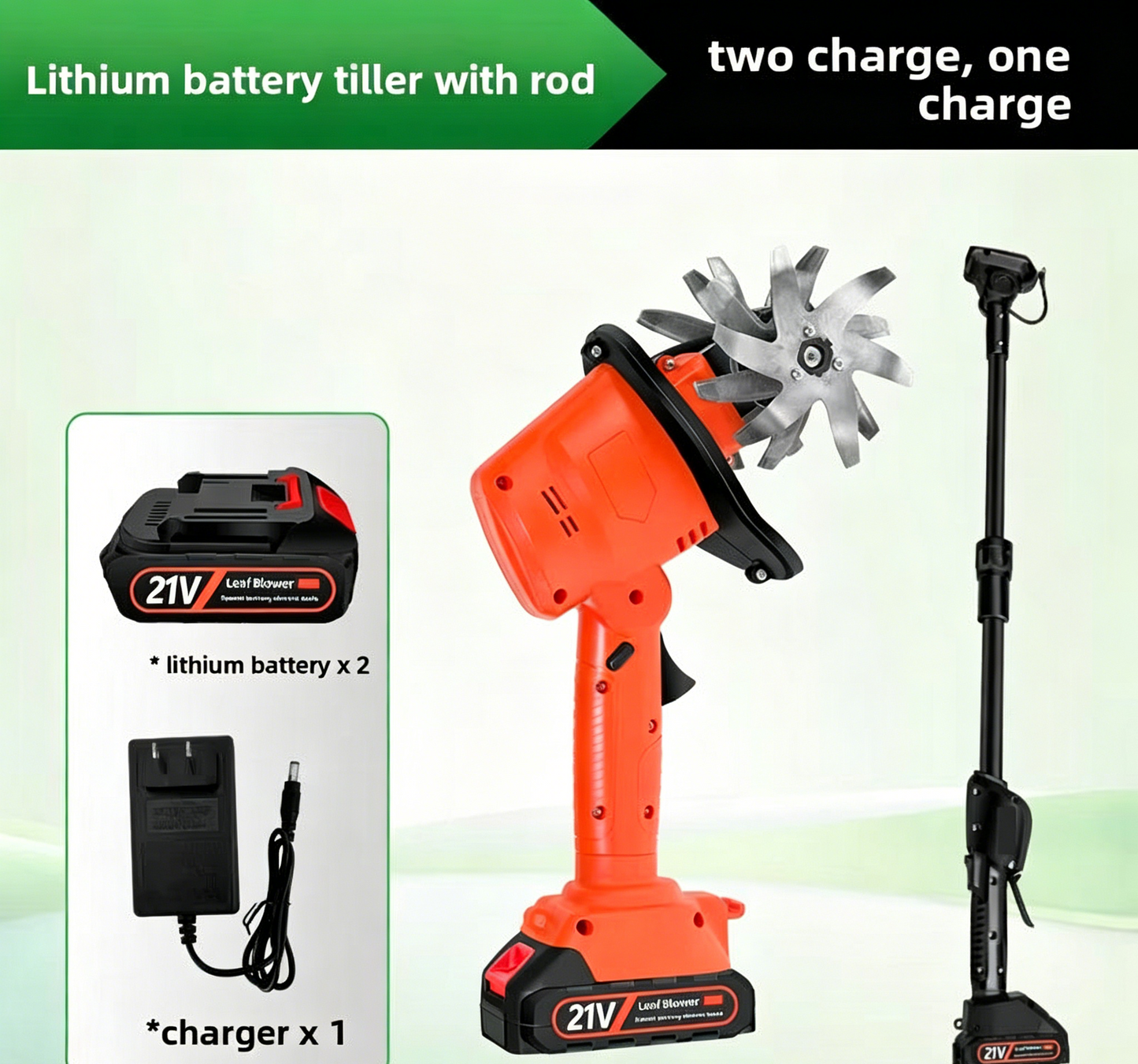 Lithium-Ion Handheld Micro Tiller — Small Electric Rotary Cultivator for Garden Bonsai, Flower Beds & Farm Weeding