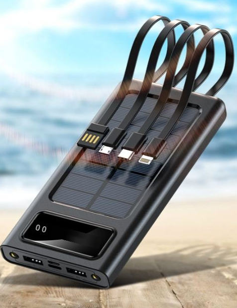 Solar power bank 20000 mAh large capacity portable outdoor emergency mobile power supply
