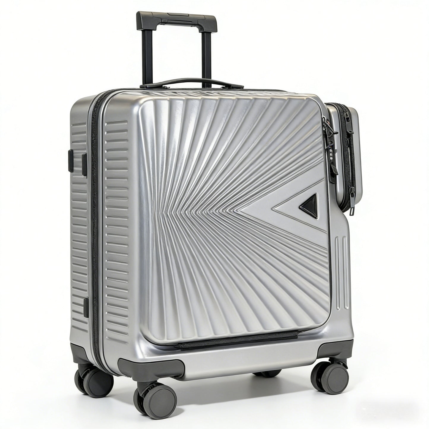 Aluminum Frame Luggage with Front & Side Access | 24-Inch Carry-On Suitcase with TSA Lock & Telescopic Handle