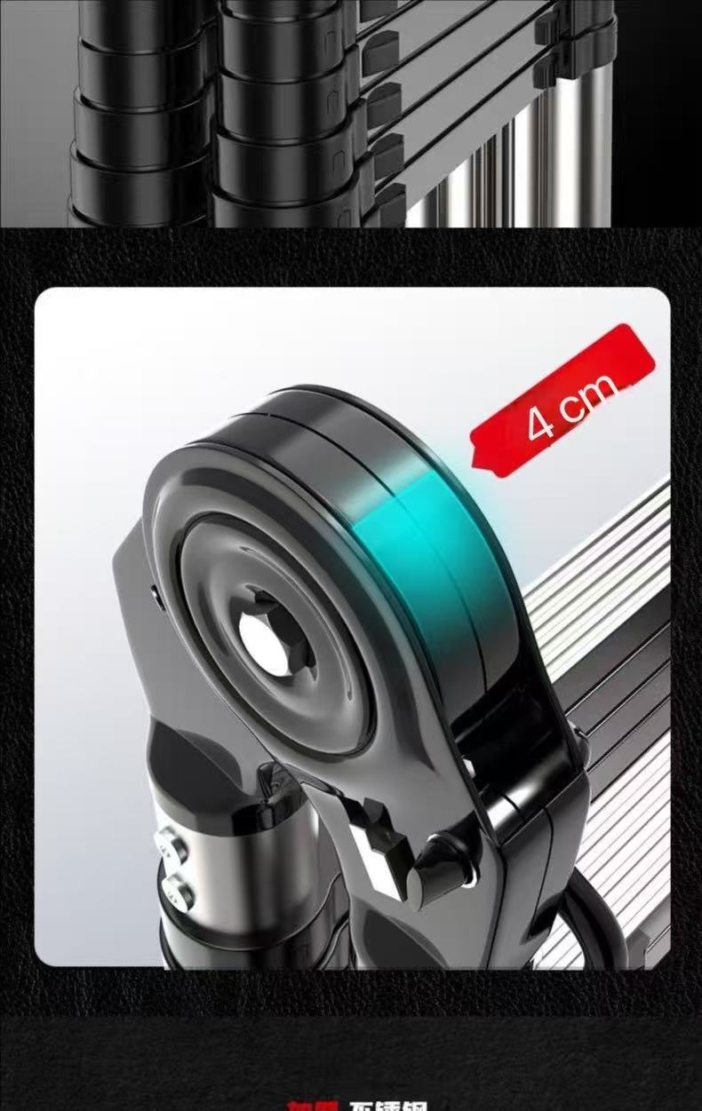 ：Stainless Steel Telescopic Ladder Household Herringbone Ladder Portable Folding Ladder Bamboo