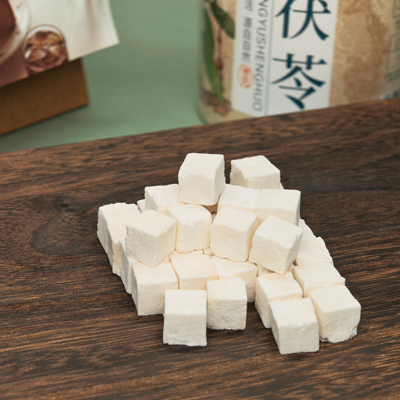 250g Whole Cut Poria Cocos — Handcrafted Dried Herbal Cubes for Tea Infusion, Supports Spleen Health & Relaxation