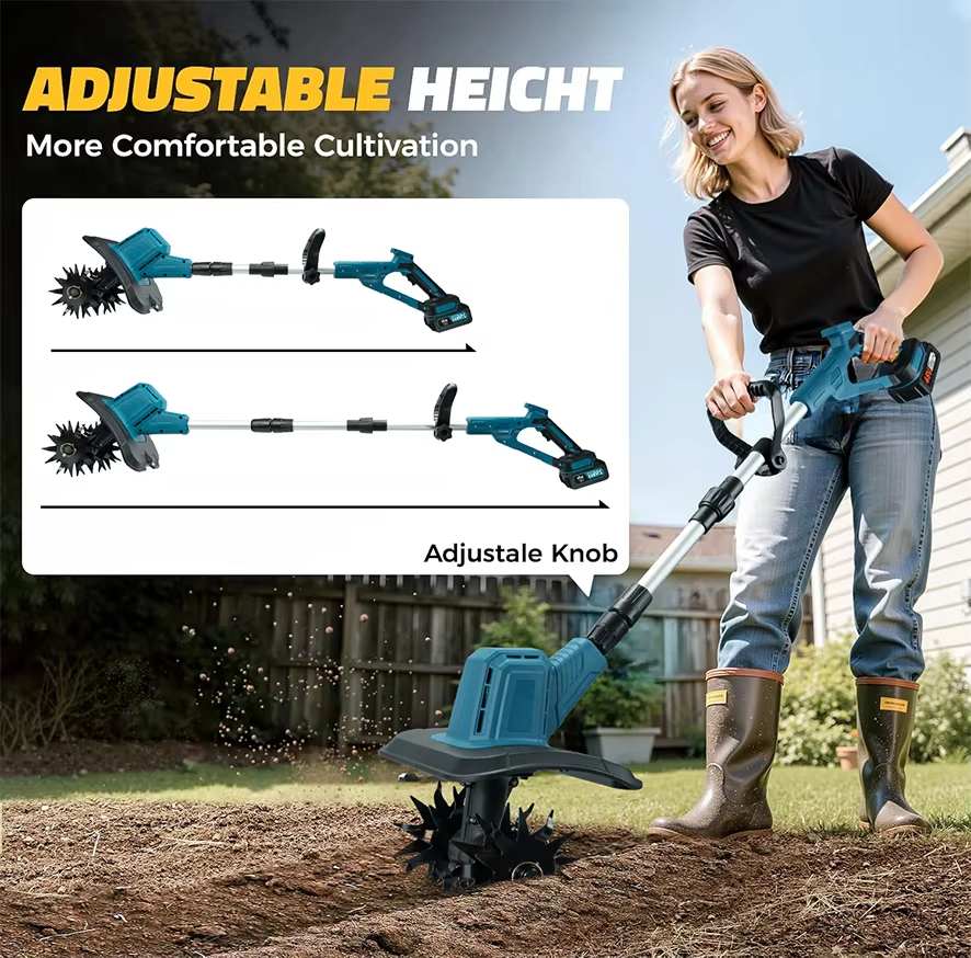 Lithium-ion, cultivator, agricultural soil tiller, small household electric excavator