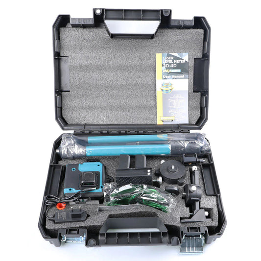 4D 16-Line Green Laser Level — 360° Self-Leveling, High-Intensity for Outdoor Use, High-Precision Distance Measuring Instrument