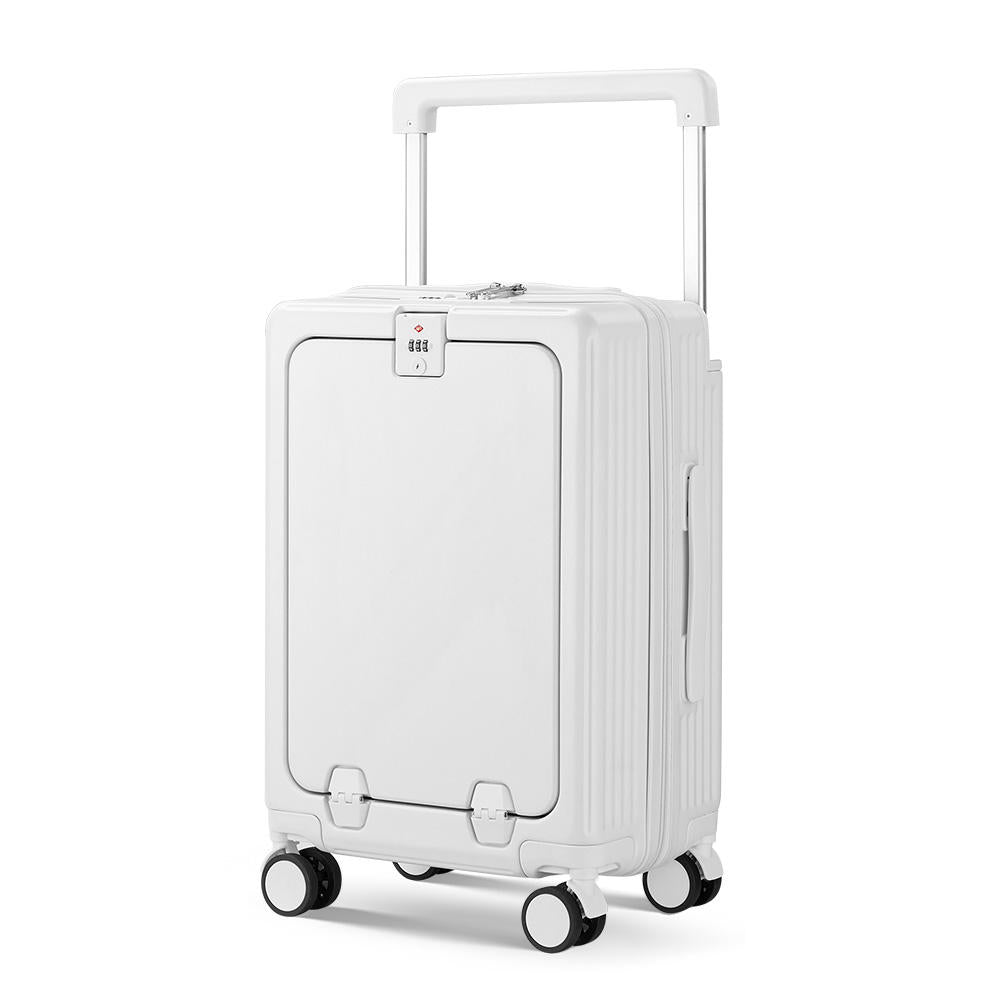Silent Wheel Front Opening Suitcase, Unisex Lightweight Travel Luggage
