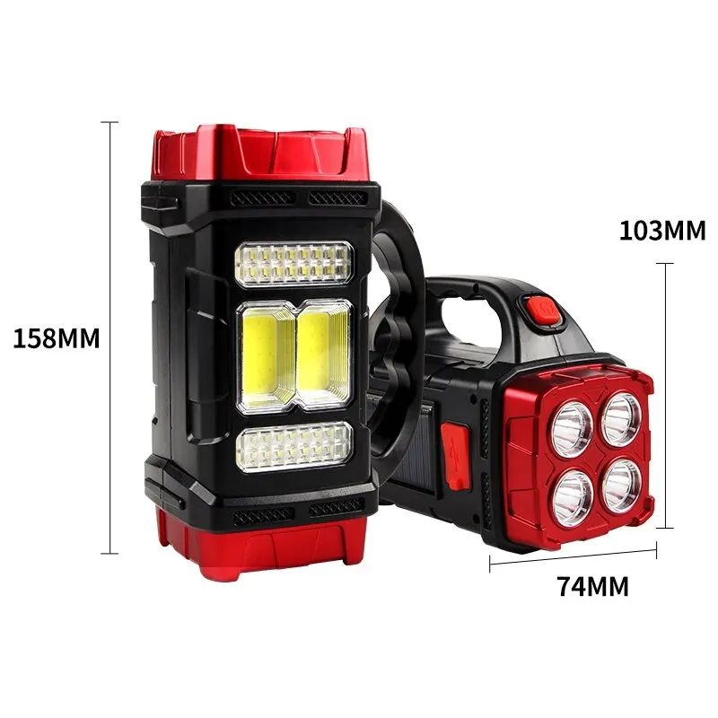 Multifunctional LED strong light portable lantern solar home multi-light source lighting emergency light waterproof outdoor camping high-power work light flashlight