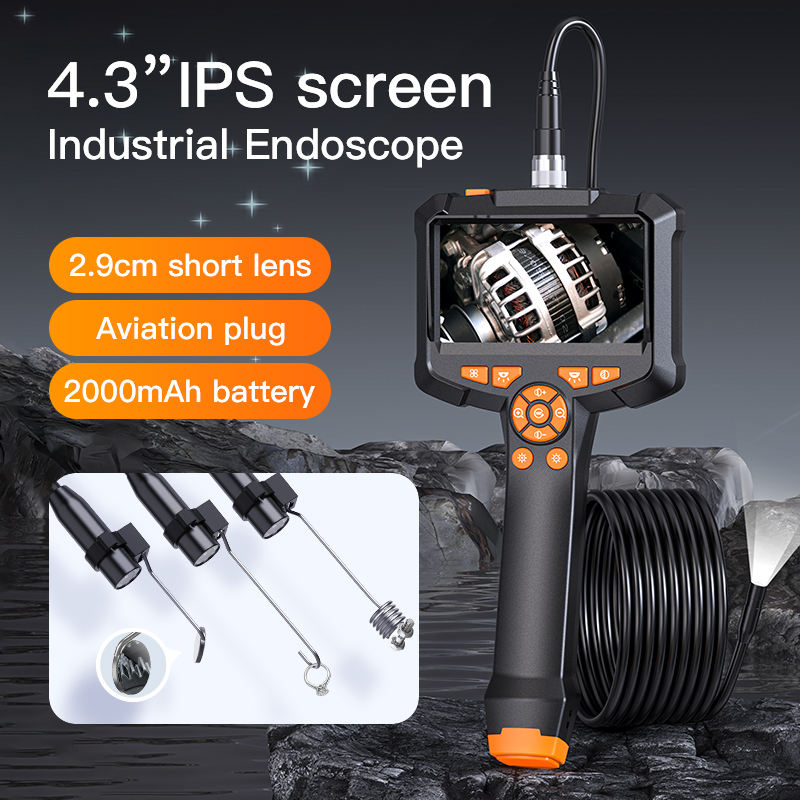 Video Endoscope for Pipe Inspection & Automotive Repair — Dual-Lens Waterproof Industrial Borescope for Sewer Lines