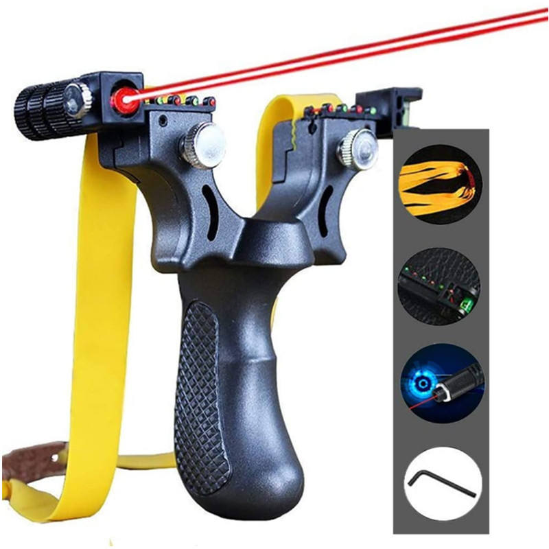 High-precision laser, high-power, fast-firing, accurate flat rubber band slingshot for outdoor competitive shooting.