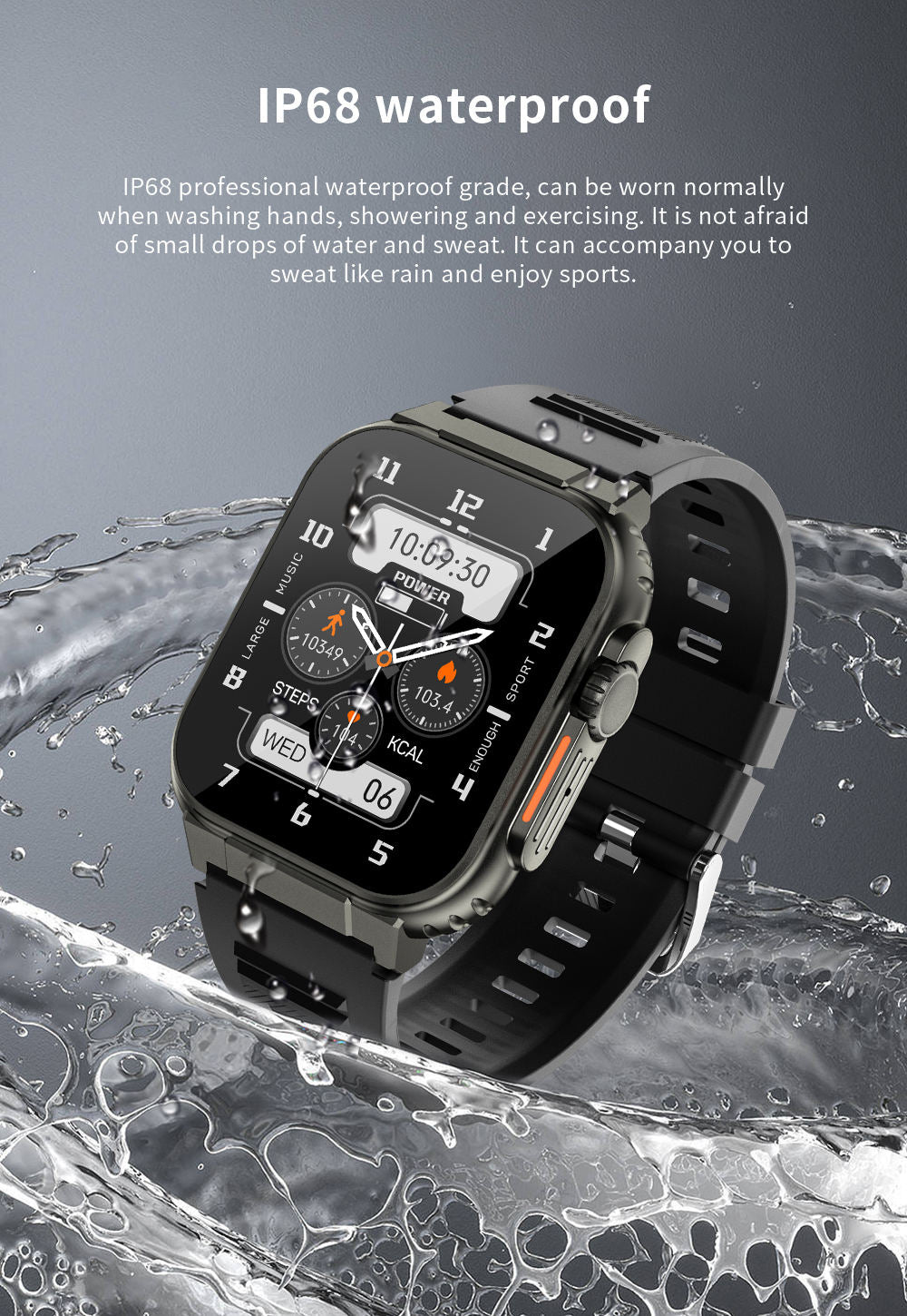 Fashion A70 Smart Watches Big Memory 1.96 Display 600mAh Battery Play Music BT Call Fitness Tracker Smartwatch for IOS Android