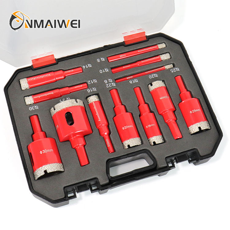 6-35mm Dry Drilling Brazed Hole Opener 12-Piece Set Dry Drilling Bits for Marble, Tile, Glass