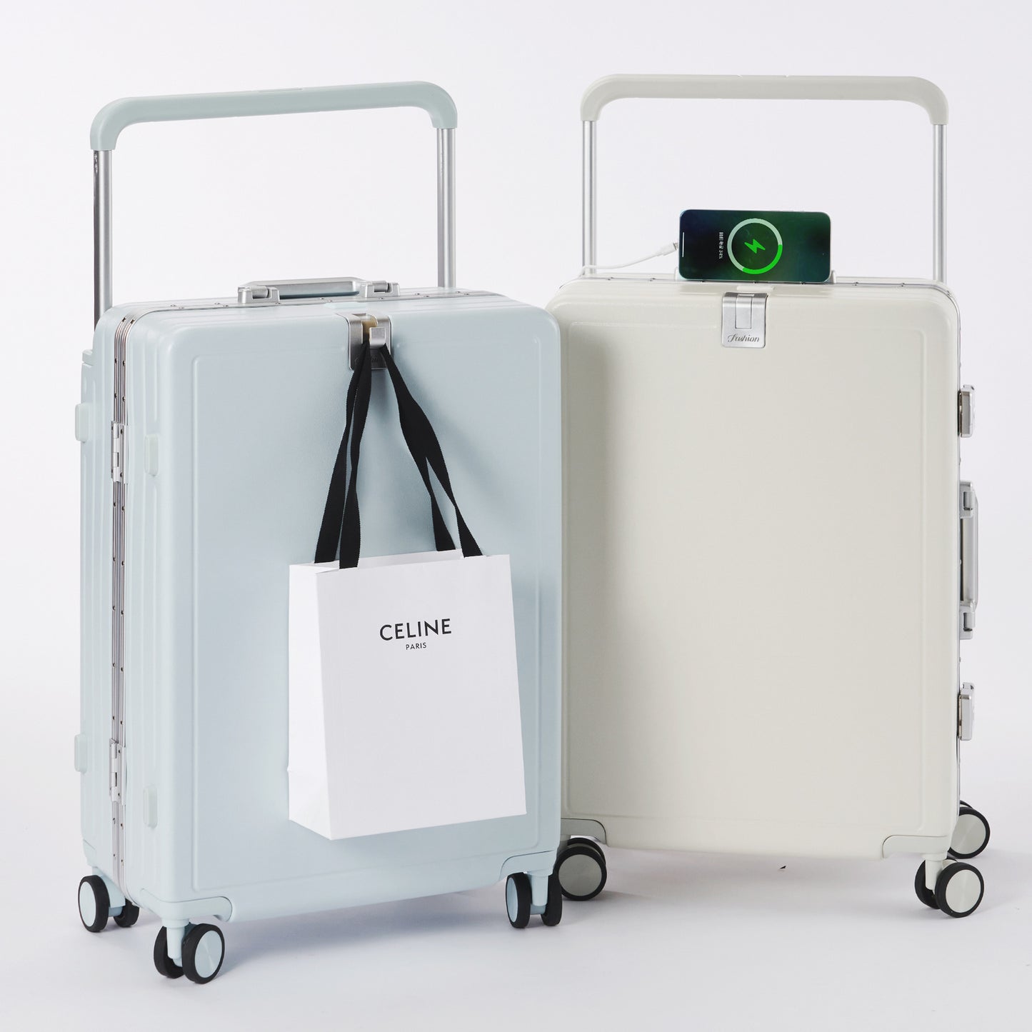 Wide-Handle Aluminum Frame Suitcase: Large, Durable with Silent Wheels & Lock | For Students & Business Travelers