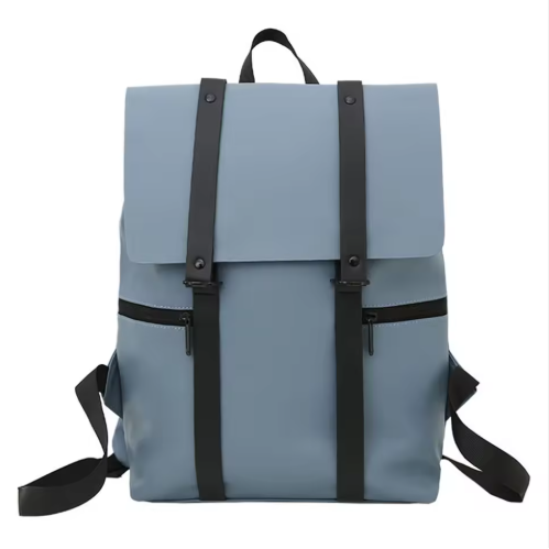 Sky Blue Backpack: Lightweight, Waterproof, Organized Storage with Breathable Back & Trolley Strap